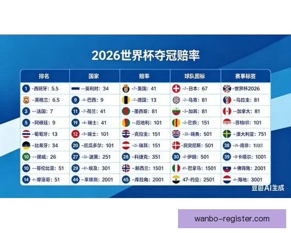 美加墨世界杯官方竞猜平台最新赛事赔率分析与预测指南